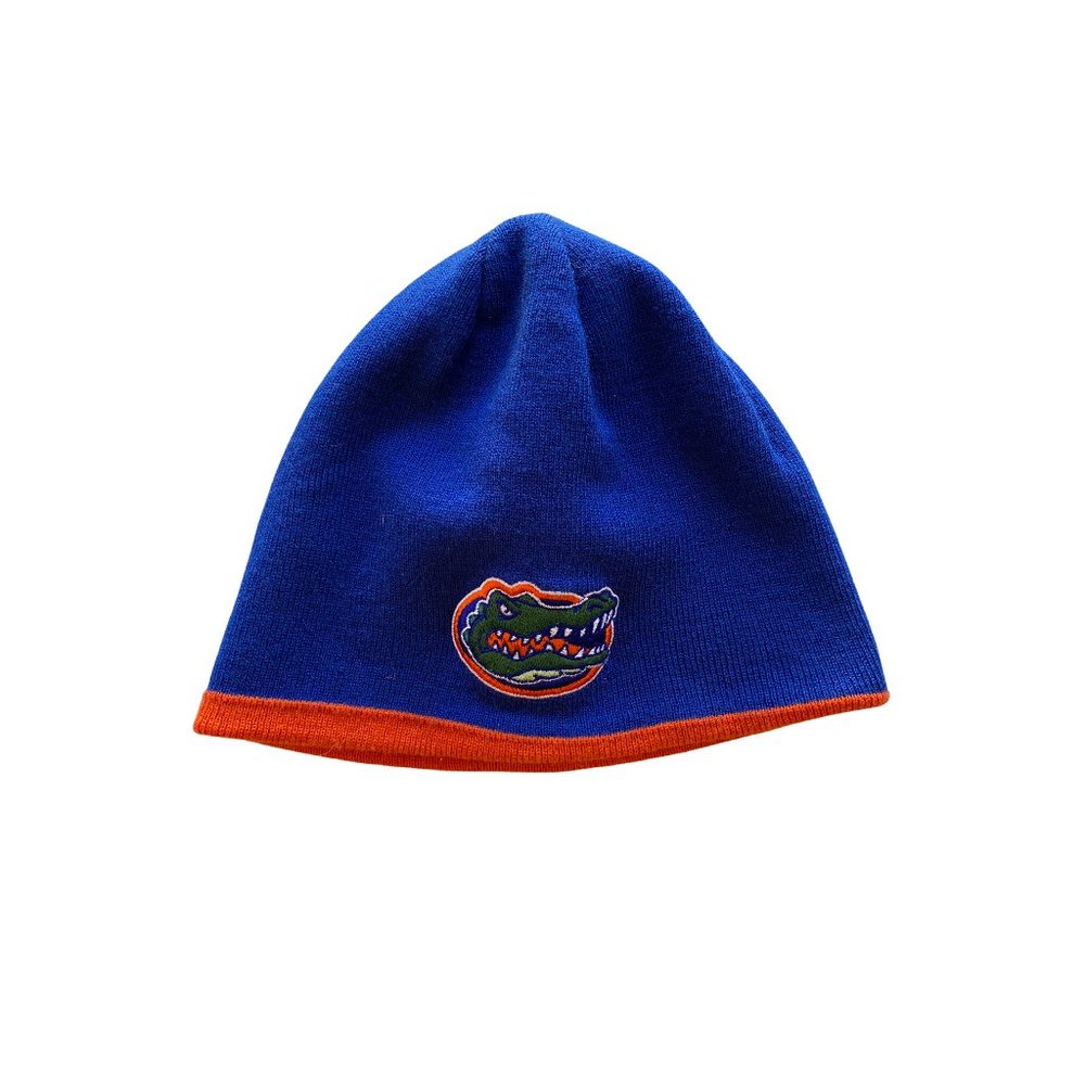 NCAA Florida Gators Reversible Embroidered Logo Blue Orange Beanie Cap Football